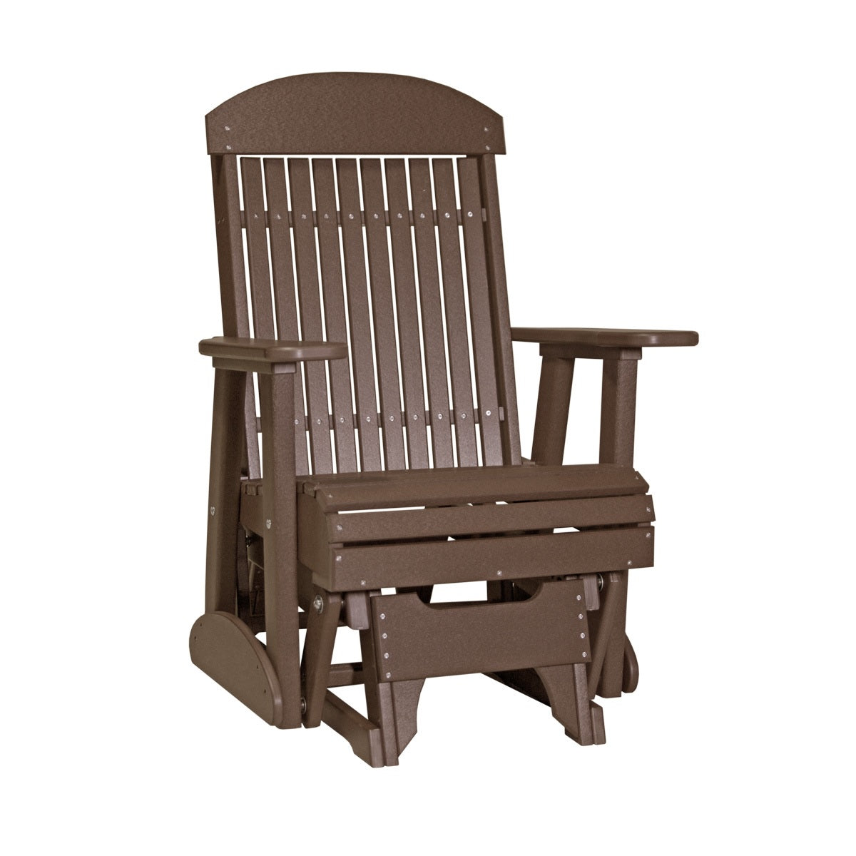 This is the Chestnut Brown colored classic glider chair on a white background.