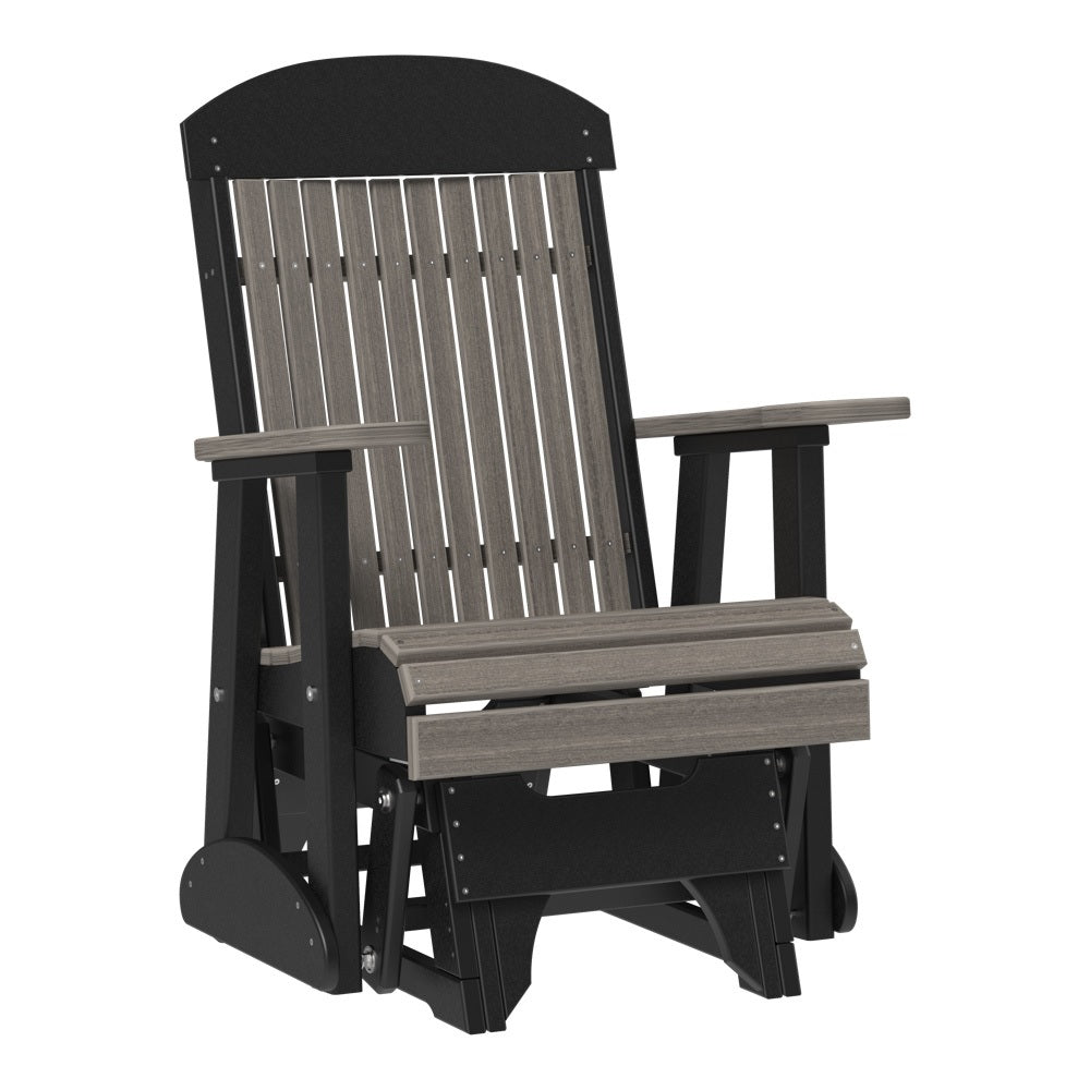 This is the Coastal Gray and Black colored classic glider chair on a white background.