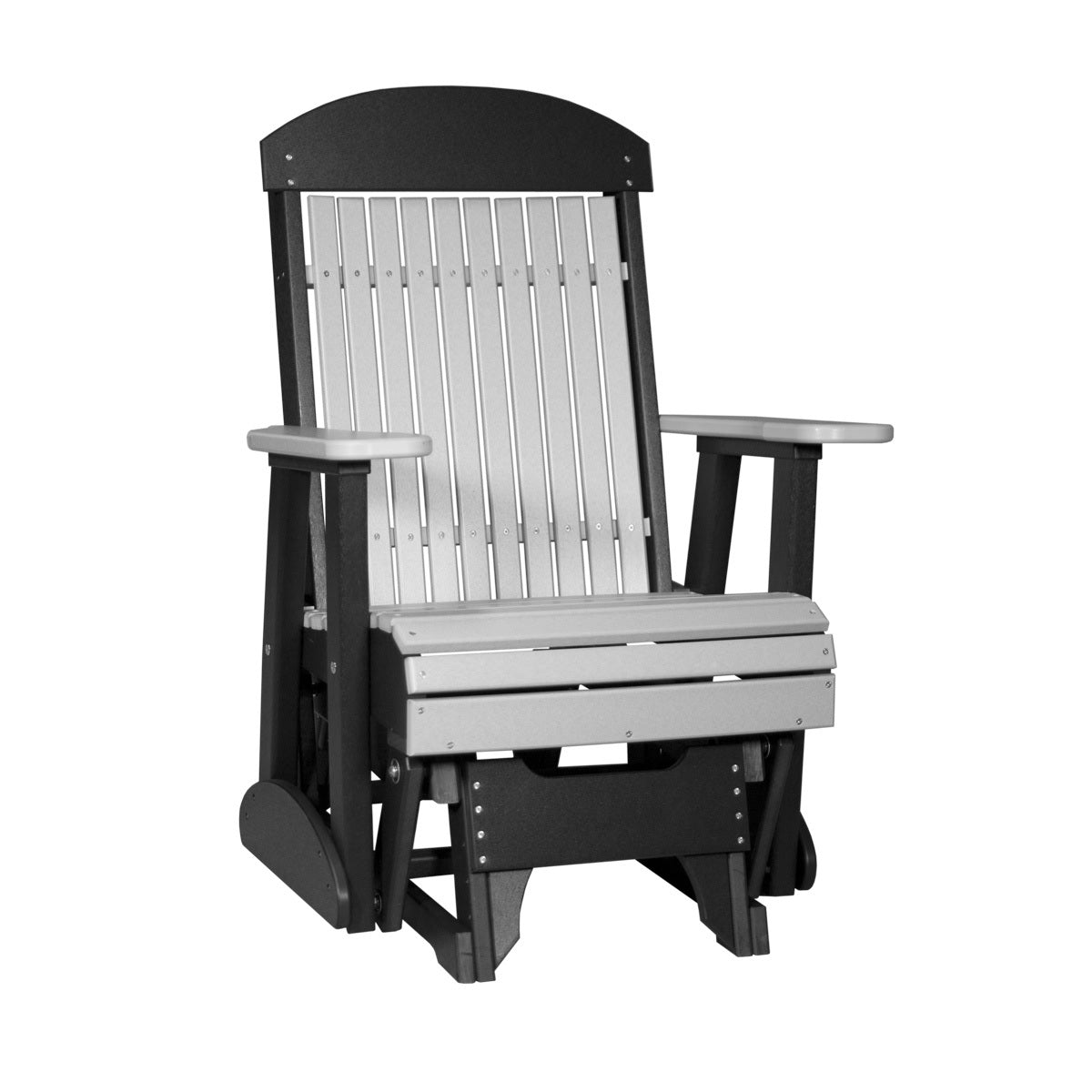 This is the Dove Gray and Black colored classic glider chair on a white background.