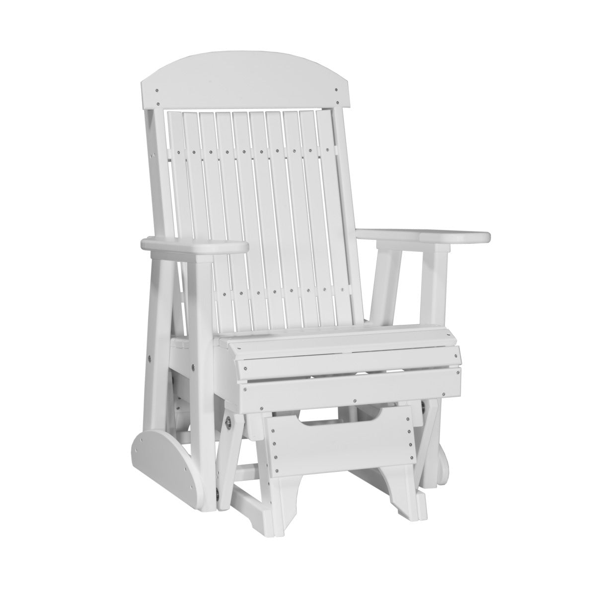 This is the White colored classic glider chair on a white background.