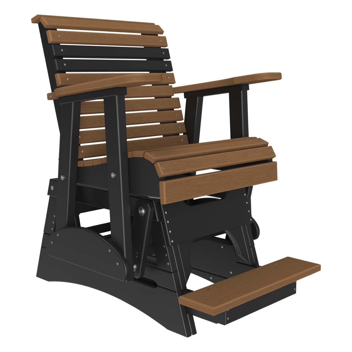 This is the Antique Mahogany and Black colored glider chair on a white background.