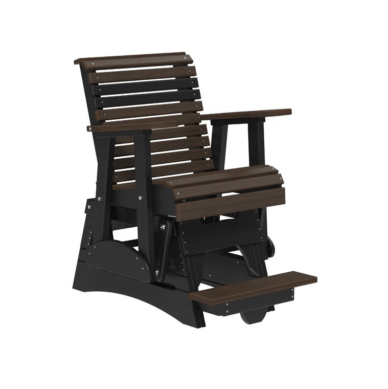 This is the Brazilian Walnut and Black colored glider chair on a white background.