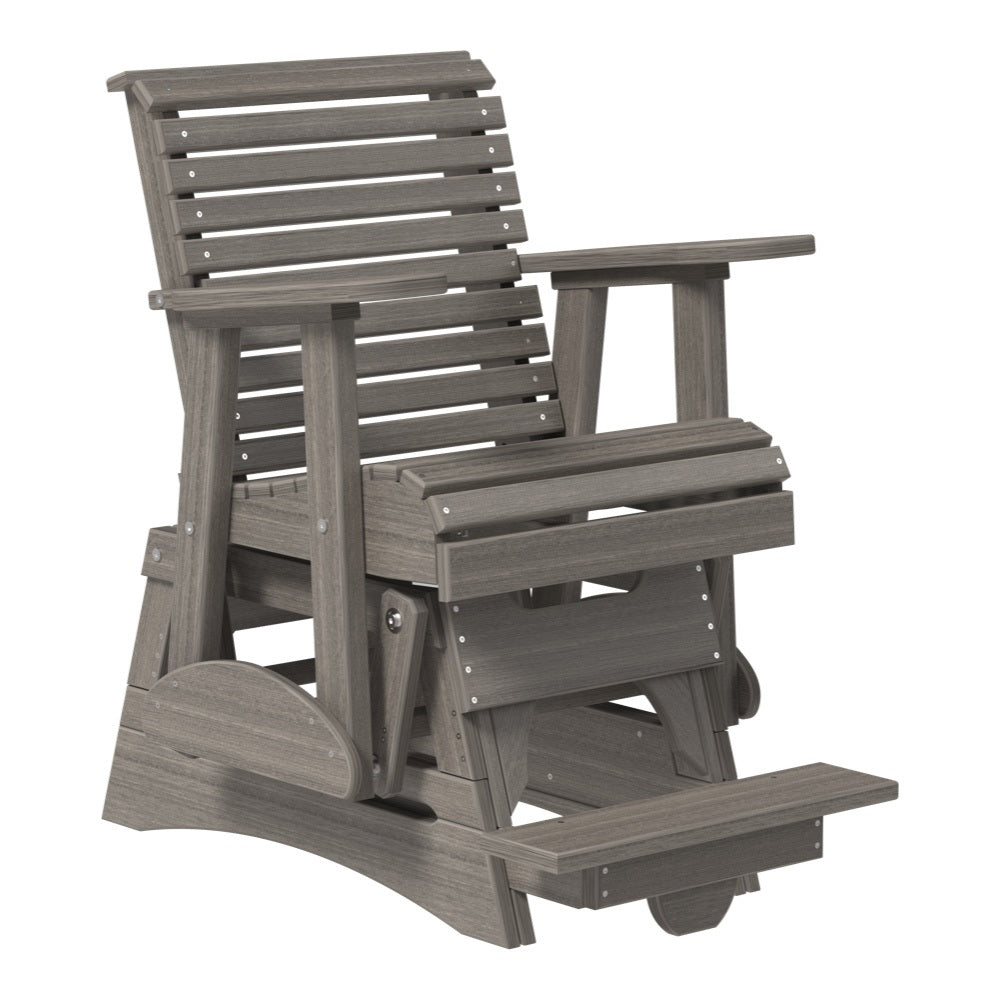 This is the Coastal Gray colored glider chair on a white background.