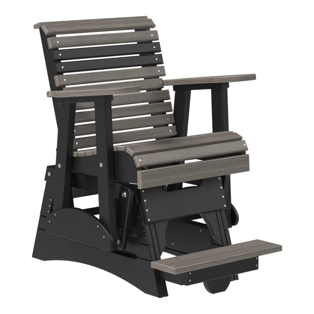 This is the Coastal Gray and Black colored glider chair on a white background.