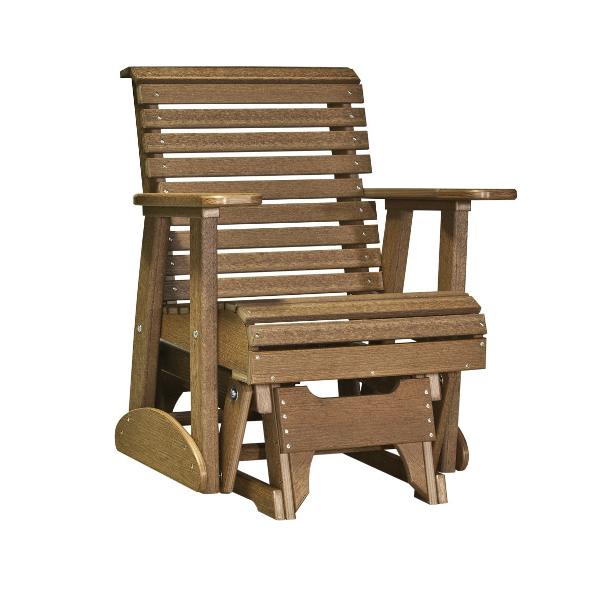 This is the Antique Mahogany colored glider chair on a white background.