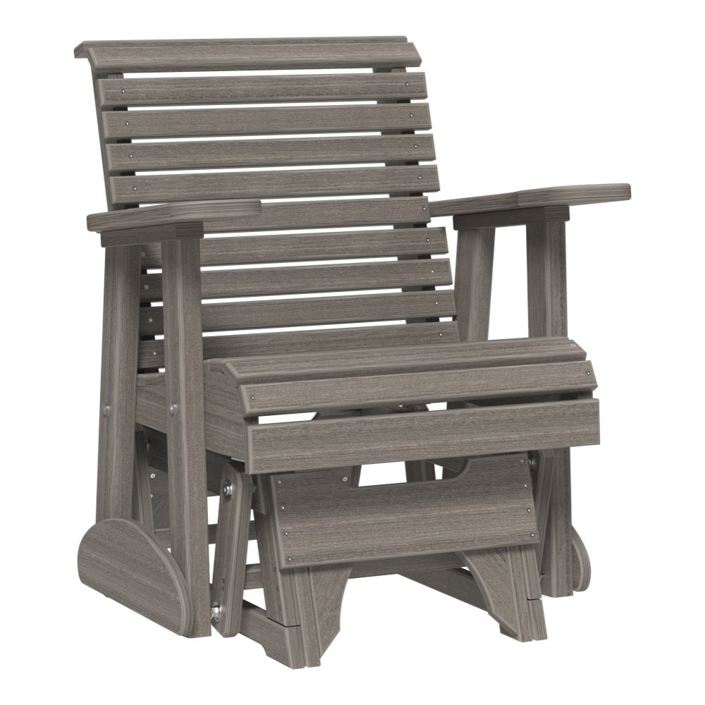 This is the Coastal Gray colored glider chair on a white background.