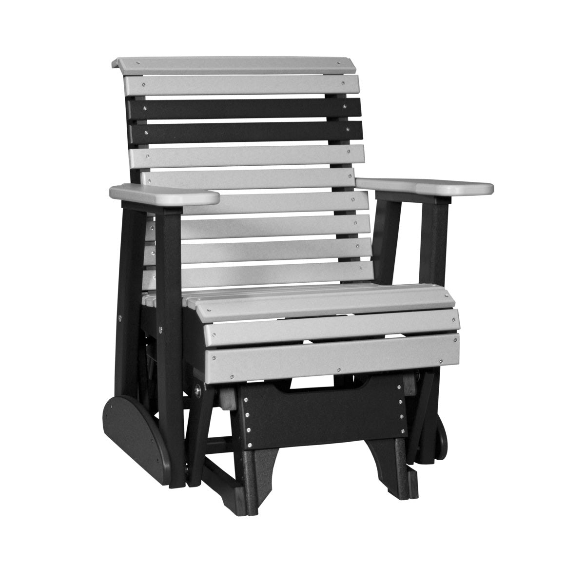 This is the Dove Gray and Black colored glider chair on a white background.