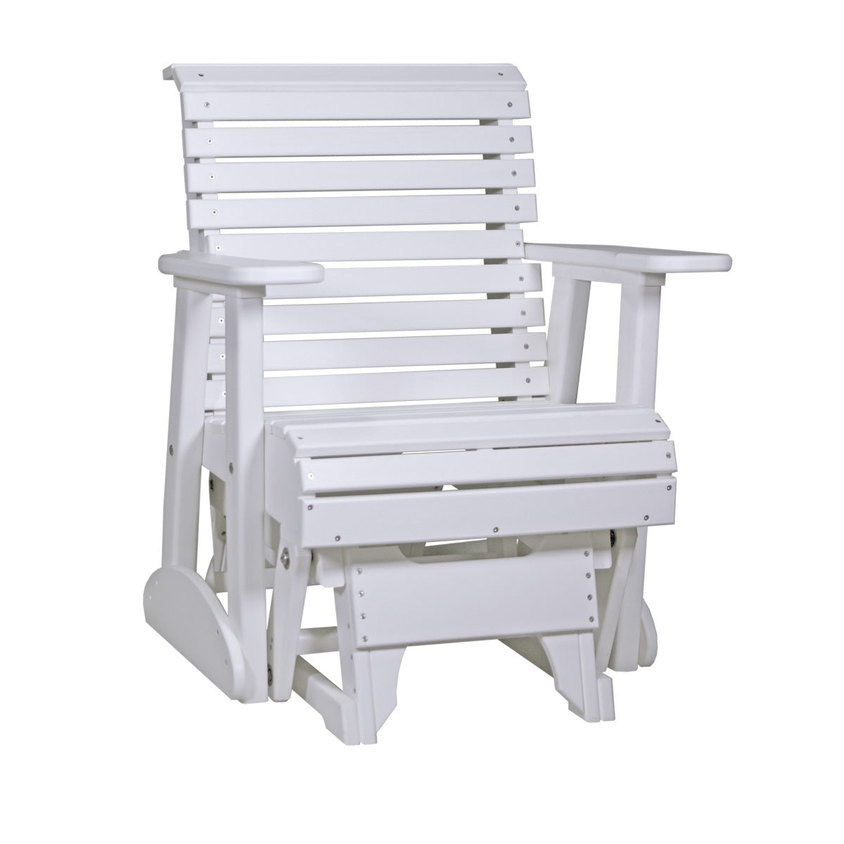 This is the White colored glider chair on a white background.