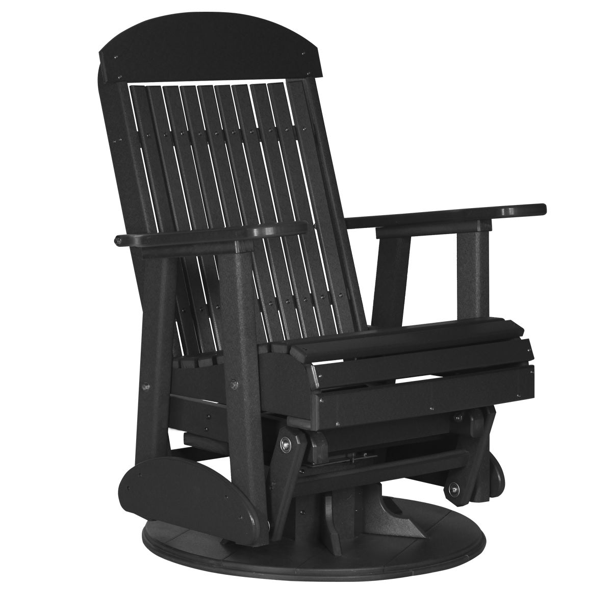 This is the Black colored swivel glider chair on a white background.