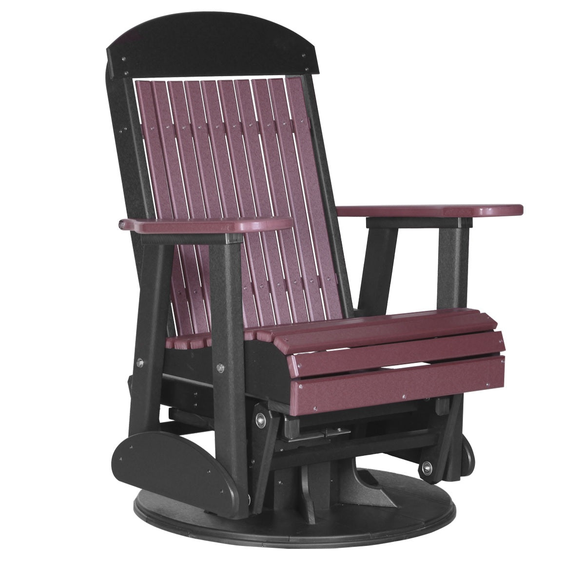 This is the Cherrywood and Black colored swivel glider chair on a white background.