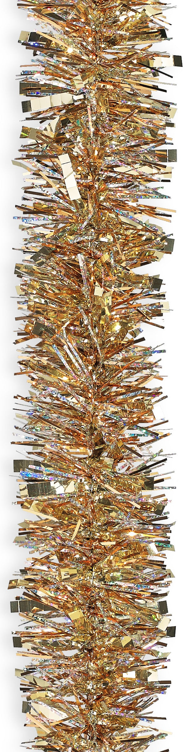 12' Fancy Laser Midas Gold Tinsel Christmas Garland