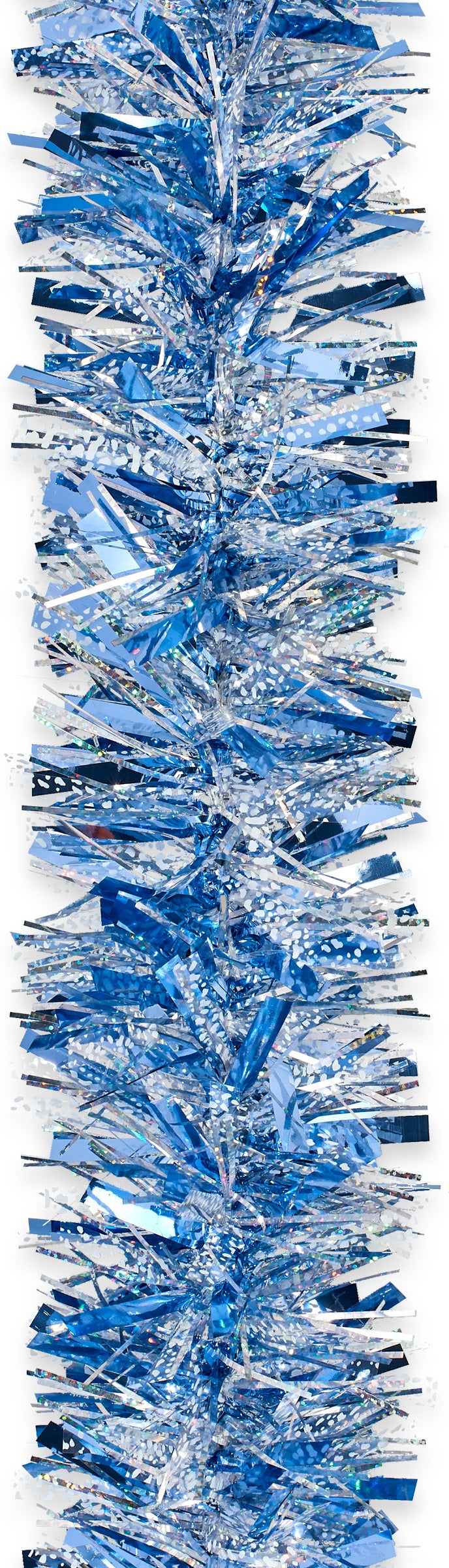 10' Deluxe Blue and Silver Tinsel Garland