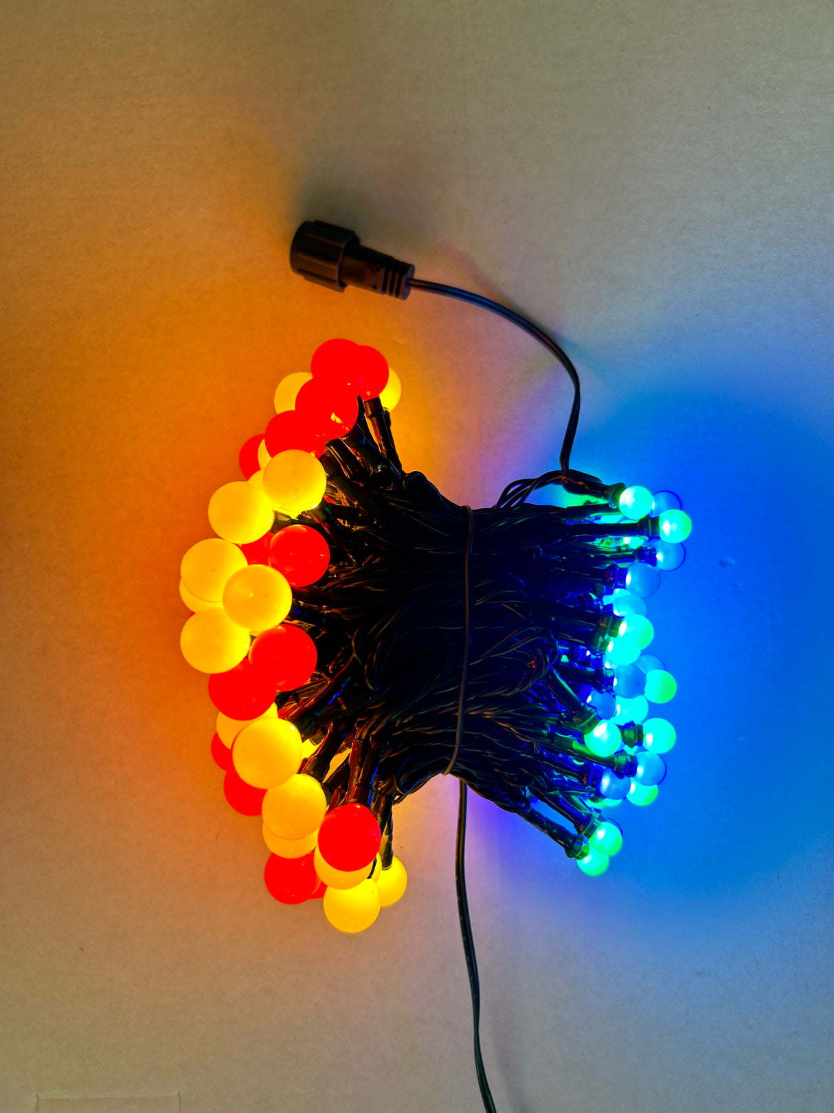 This image shows the multi-colored LED option all lit up.