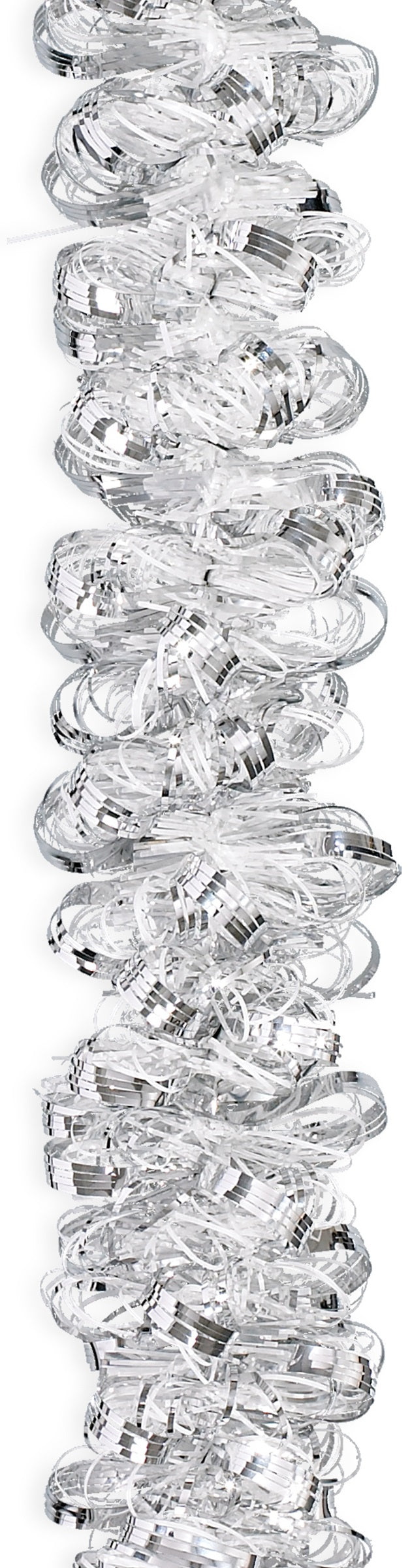 12' Deluxe Silver White Angel Hair Tinsel Garland