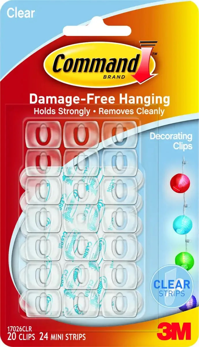 Pack of 20 Command Clear Damage Free Decorating Clips