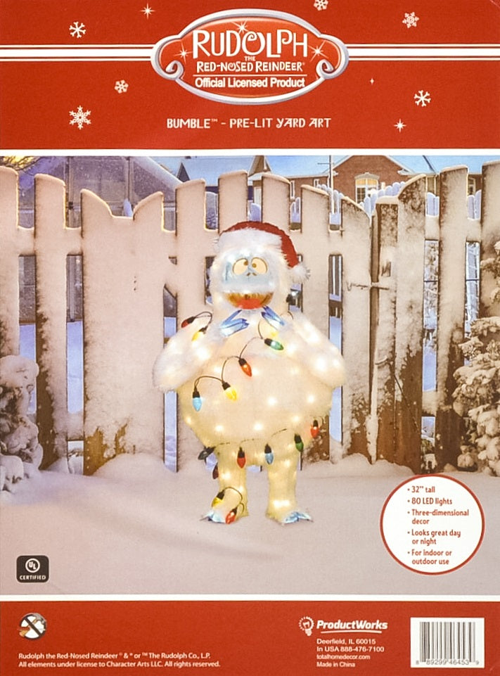 3D Lighted Soft Tinsel Bumble Sculpture