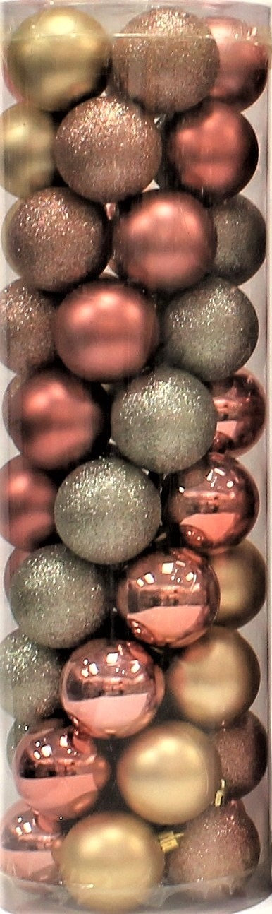 45-Pack of 60MM Shatterproof Ball Ornaments (Rose Gold/Champagne/Mist Green/Gold)