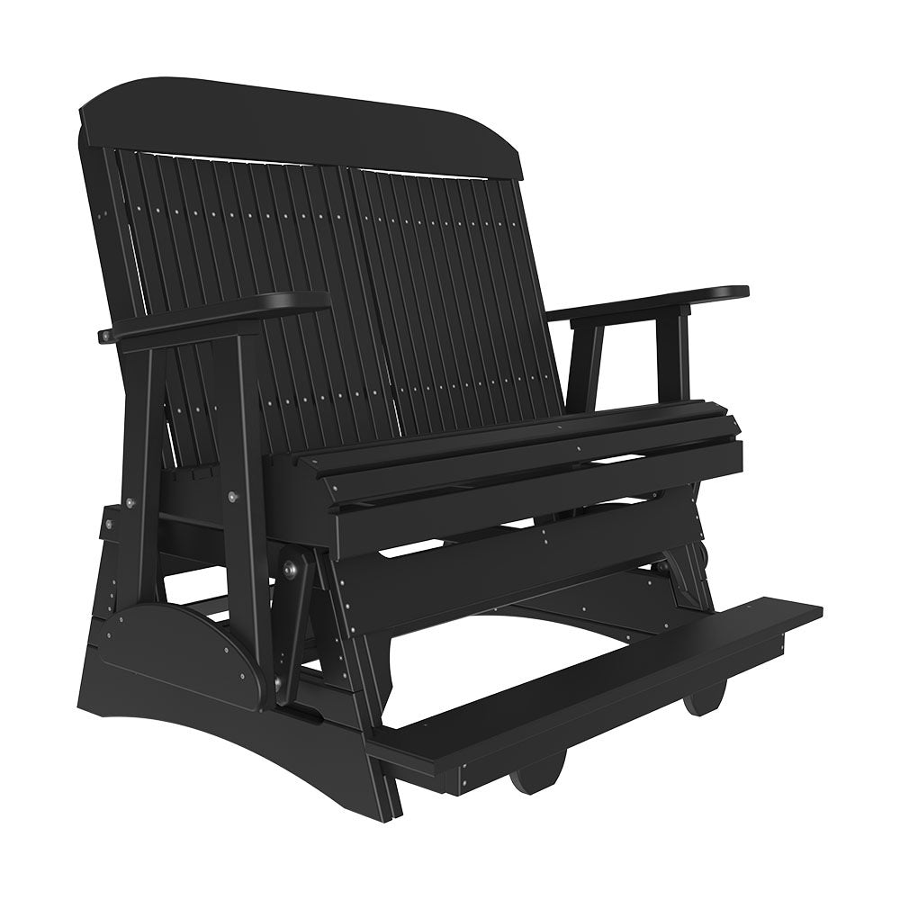 This is the Black colored classic balcony glider bench on a white background.