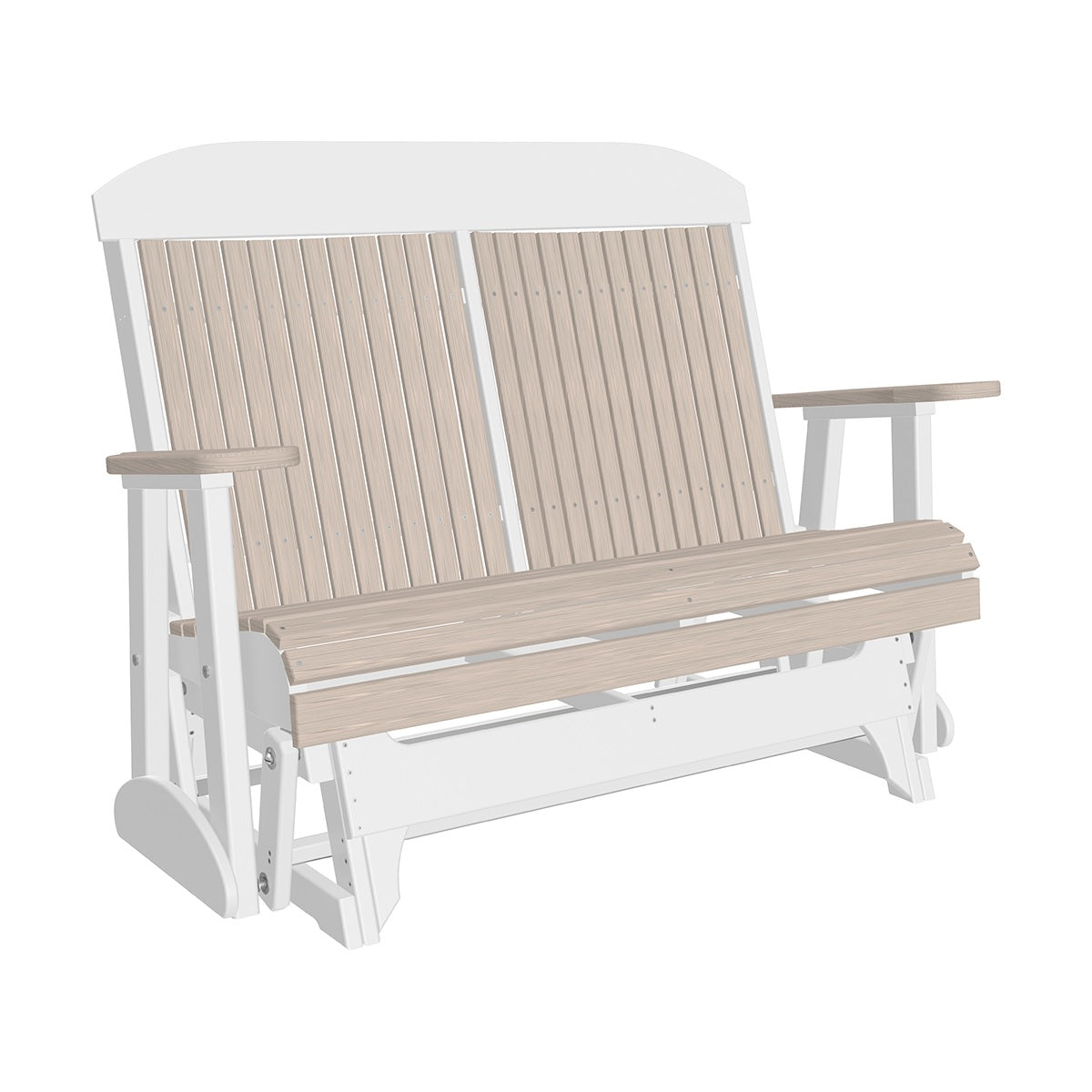This is the Birch and White colored classic glider bench on a white background.