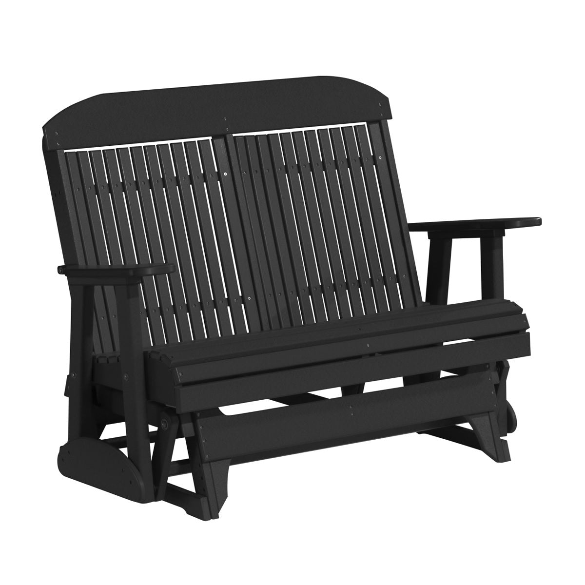 This is the Black colored classic glider bench on a white background.
