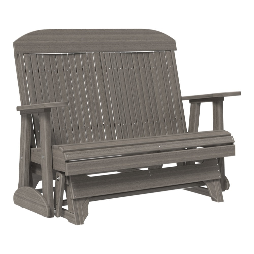 This is the Coastal Gray colored classic glider bench on a white background.