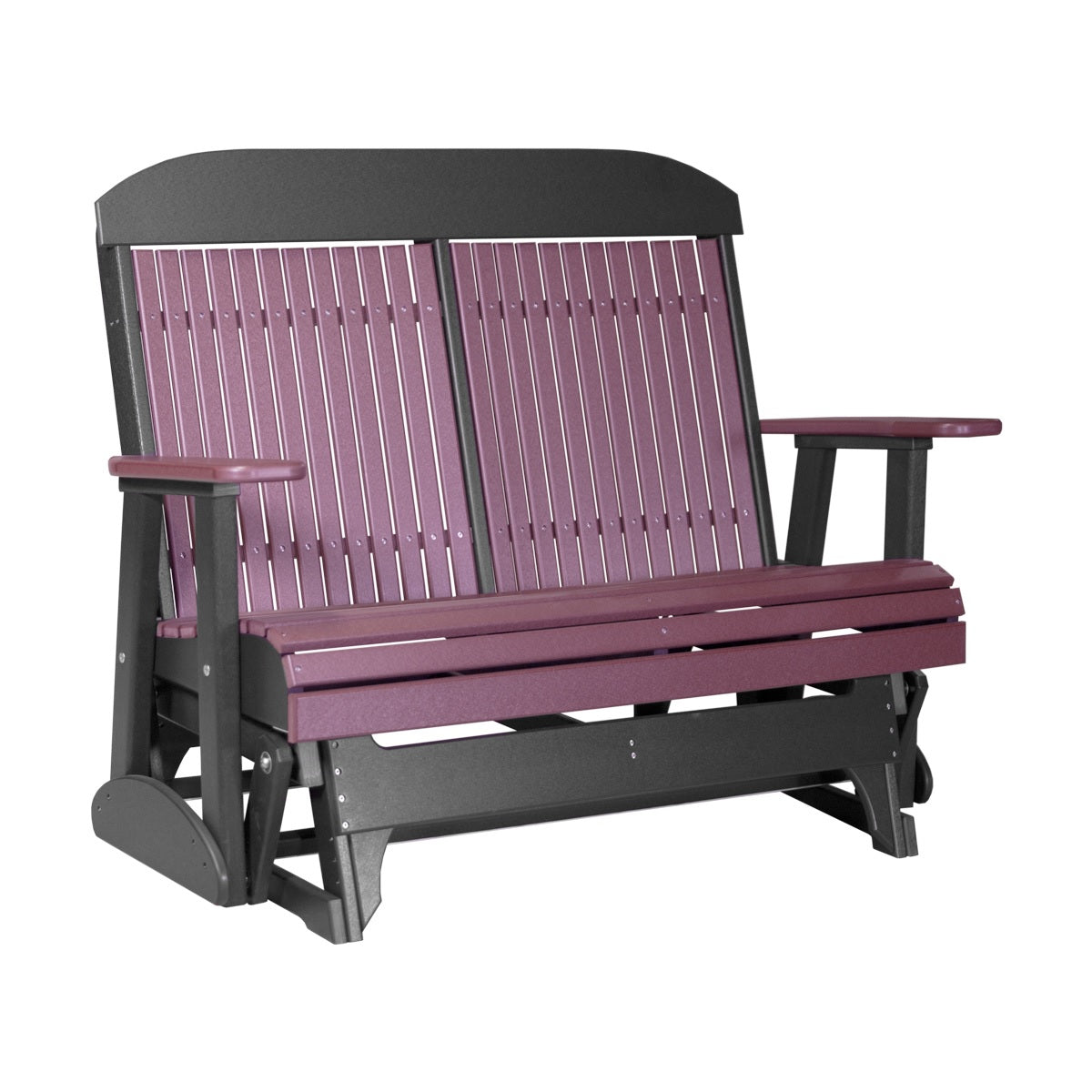 This is the Cherrywood and Black colored classic glider bench on a white background.