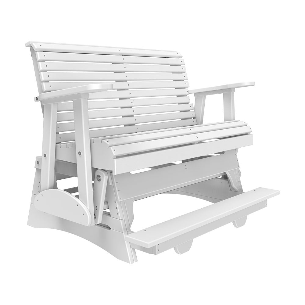This is the White colored glider bench on a white background.