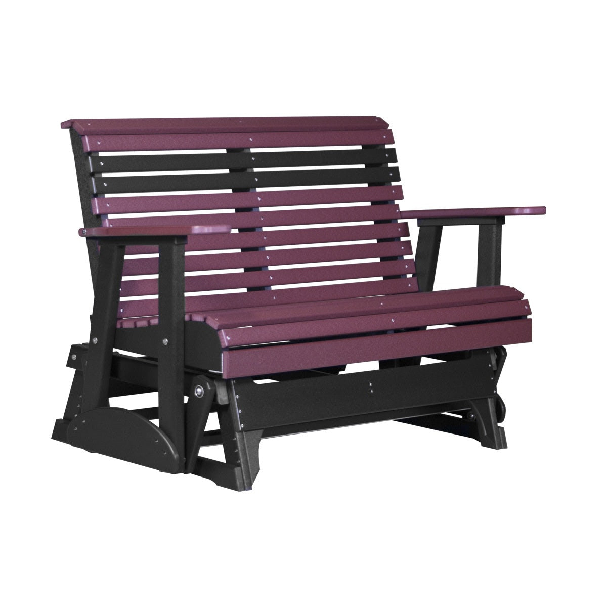 This is the Cherrywood and Black colored glider bench on a white background.