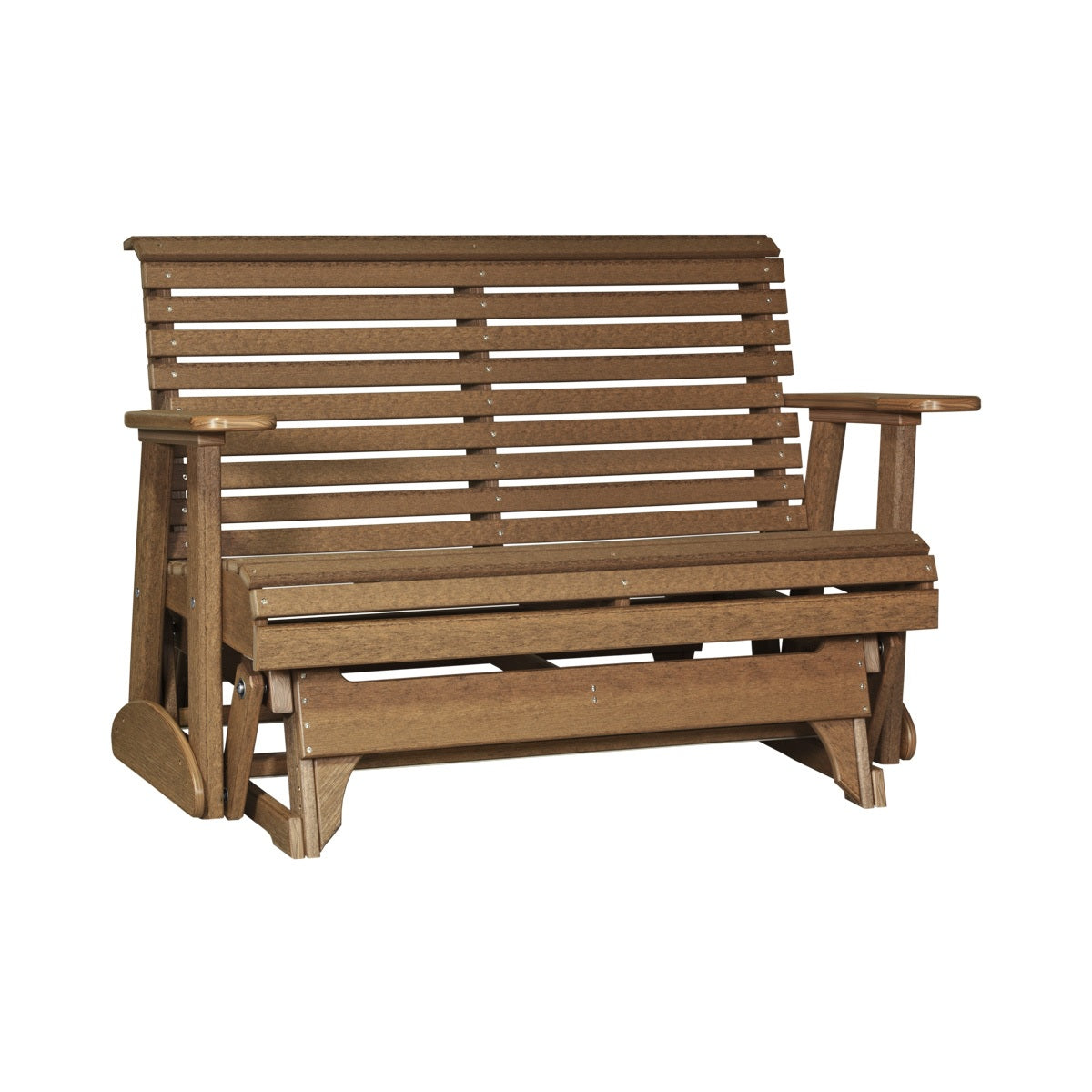 This is the Antique Mahogany colored glider bench on a white background.