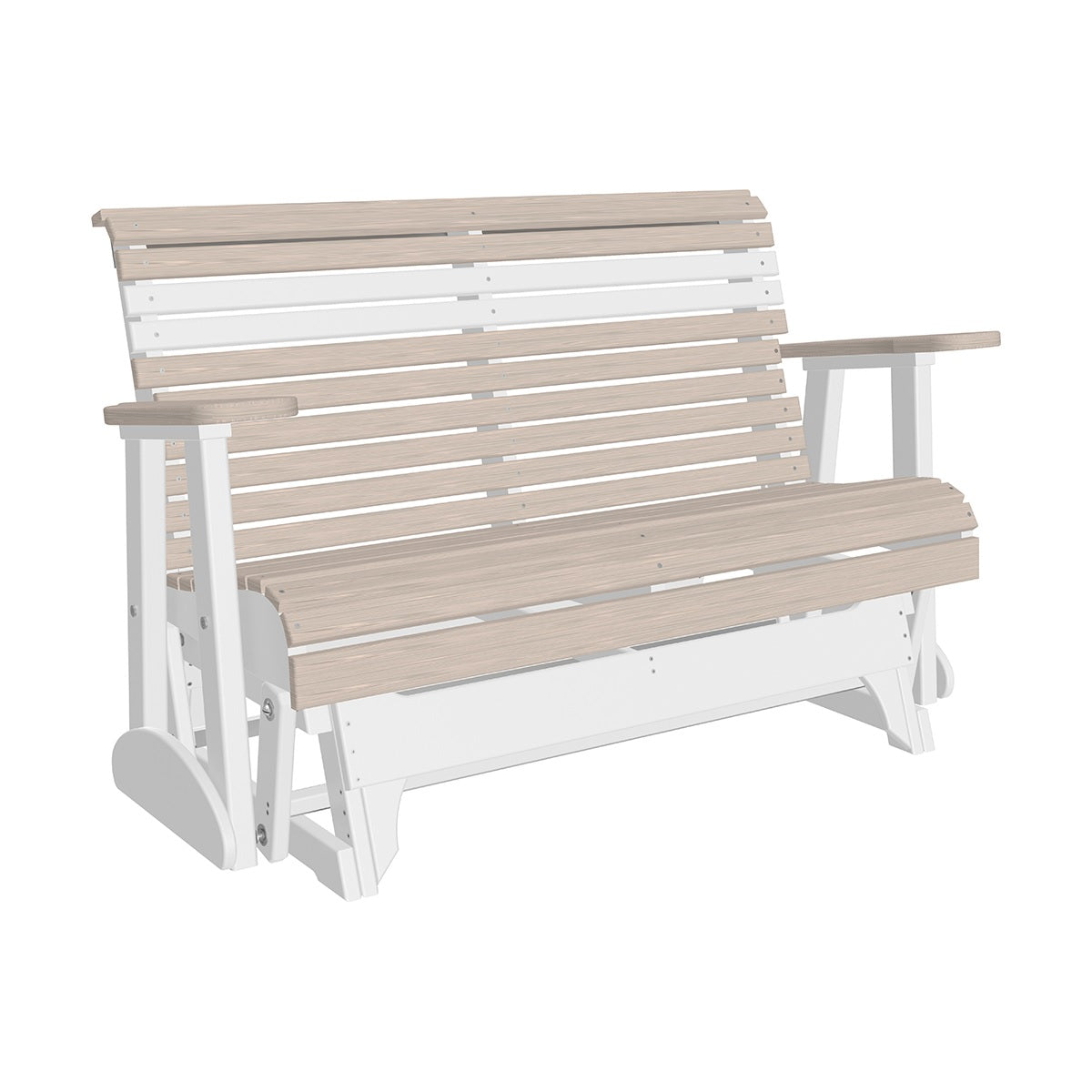 This is the Birch and White colored glider bench on a white background.