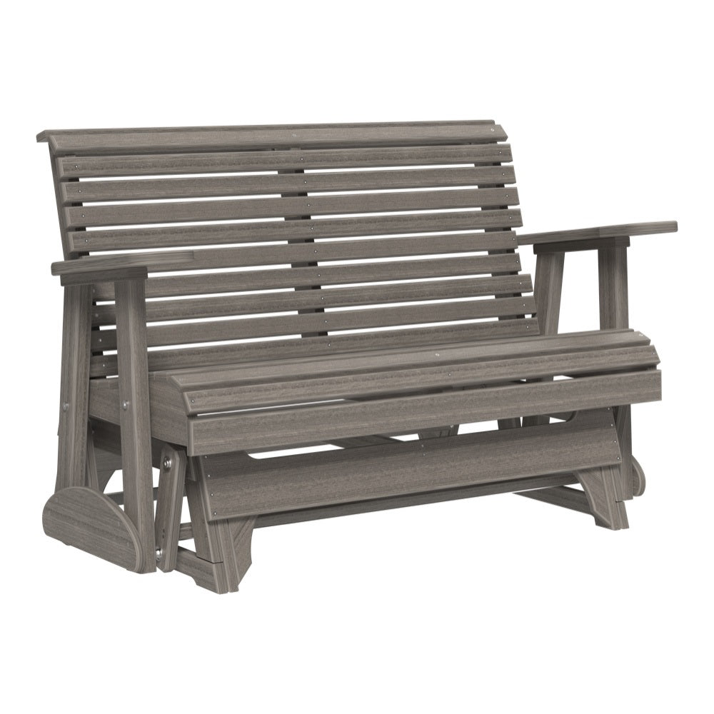 This is the Coastal Gray colored glider bench on a white background.