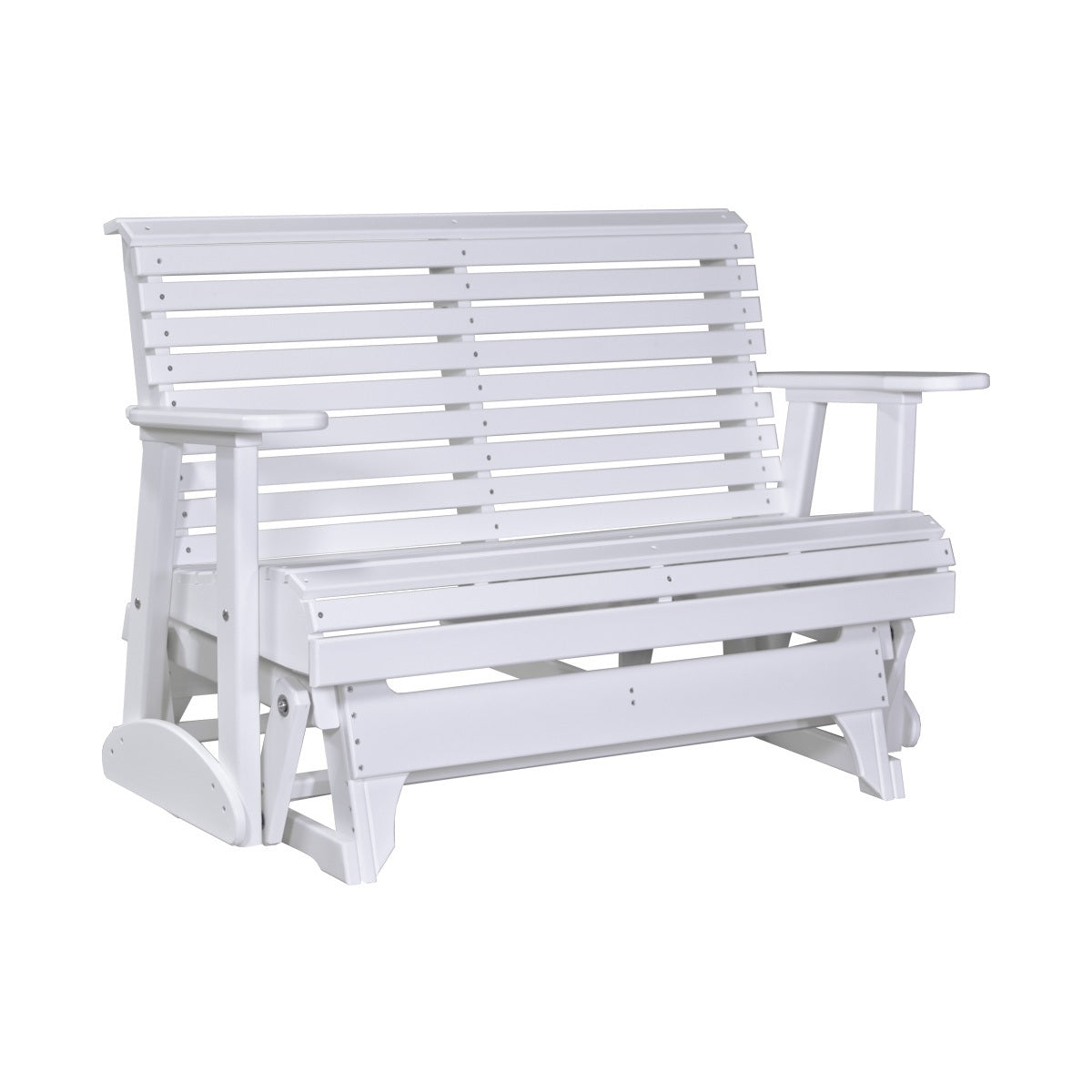 This is the White colored glider bench on a white background.