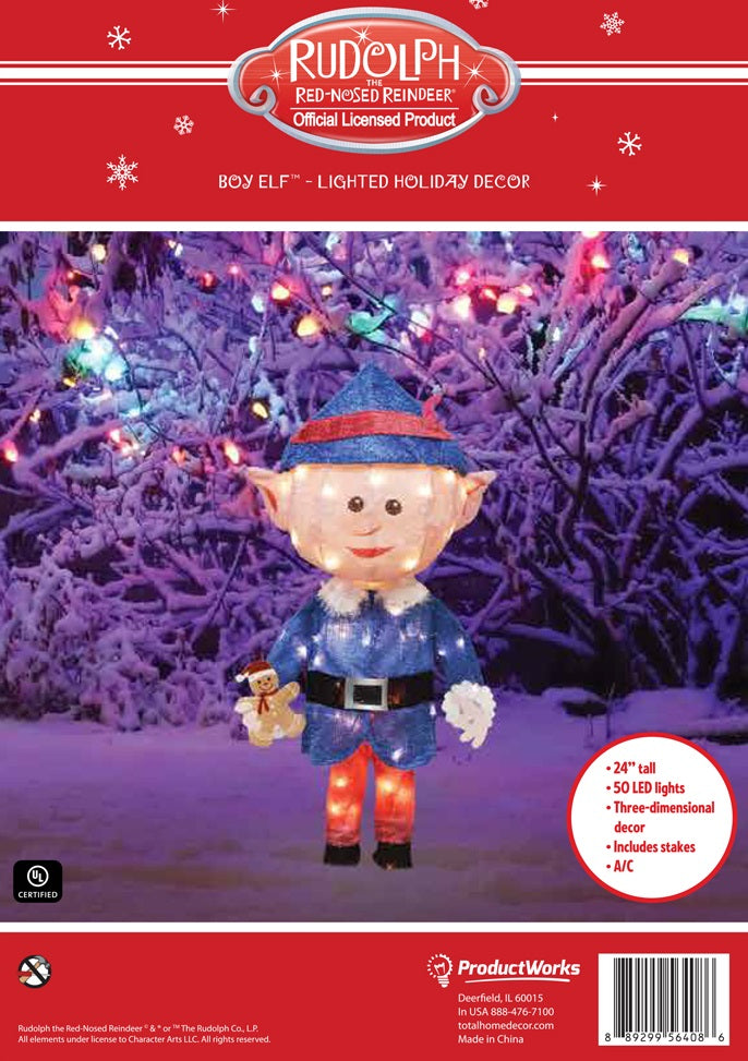 24" Boy Elf Lighted Holiday Décor from Rudolph the Red-Nosed Reindeer