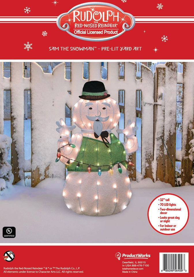 2D Sam the Snowman Outdoor Christmas Decor