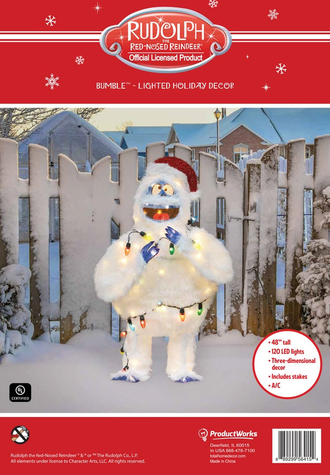 3D Lighted Soft Tinsel Bumble Sculpture