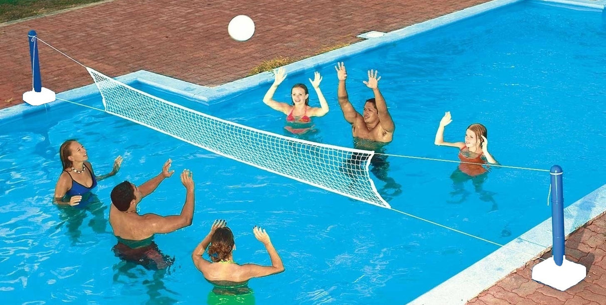 Pool volleyball game.