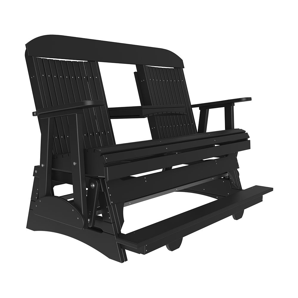 This is the Black colored Classic Balcony Glider bench on a white background.