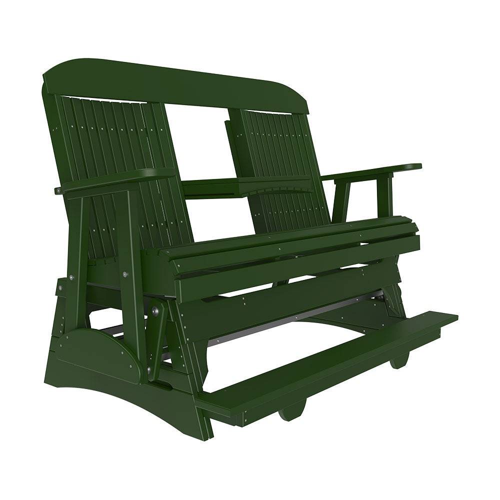 This is the Green colored Classic Balcony Glider bench on a white background.