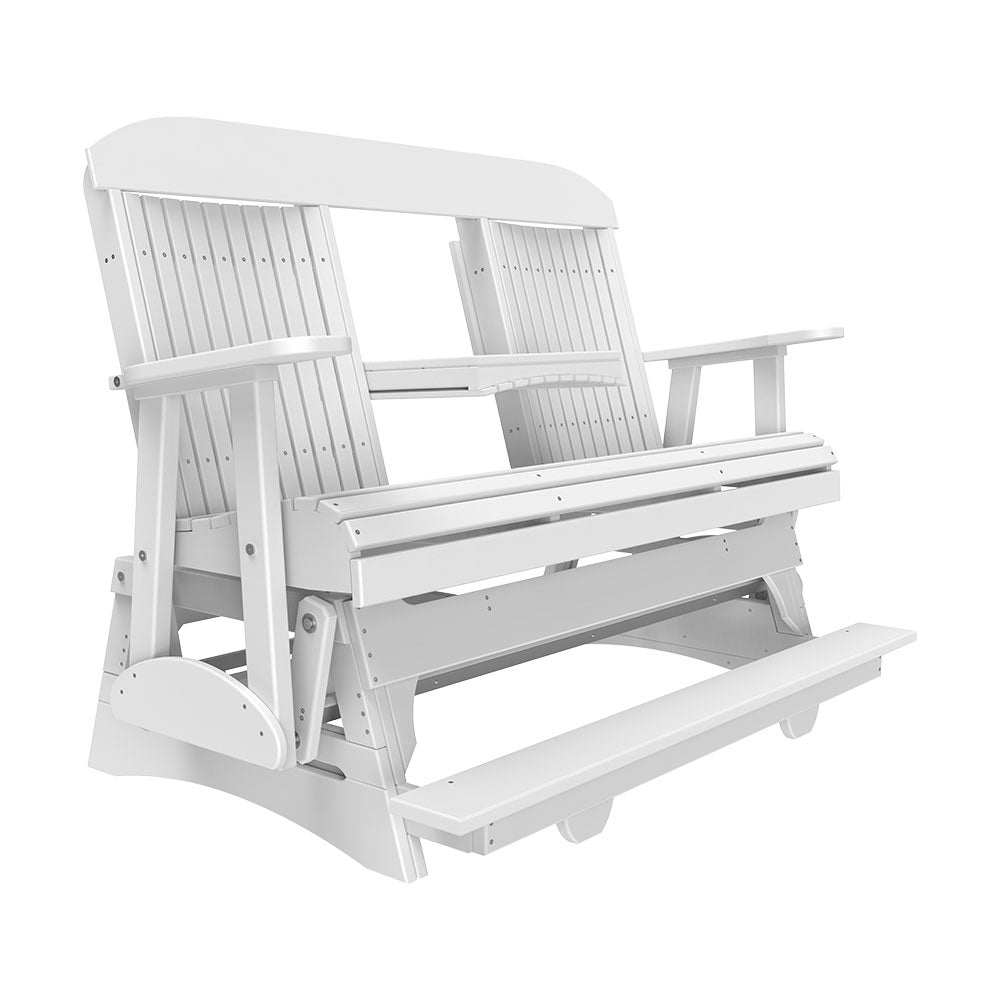 This is the White colored Classic Balcony Glider bench on a white background.