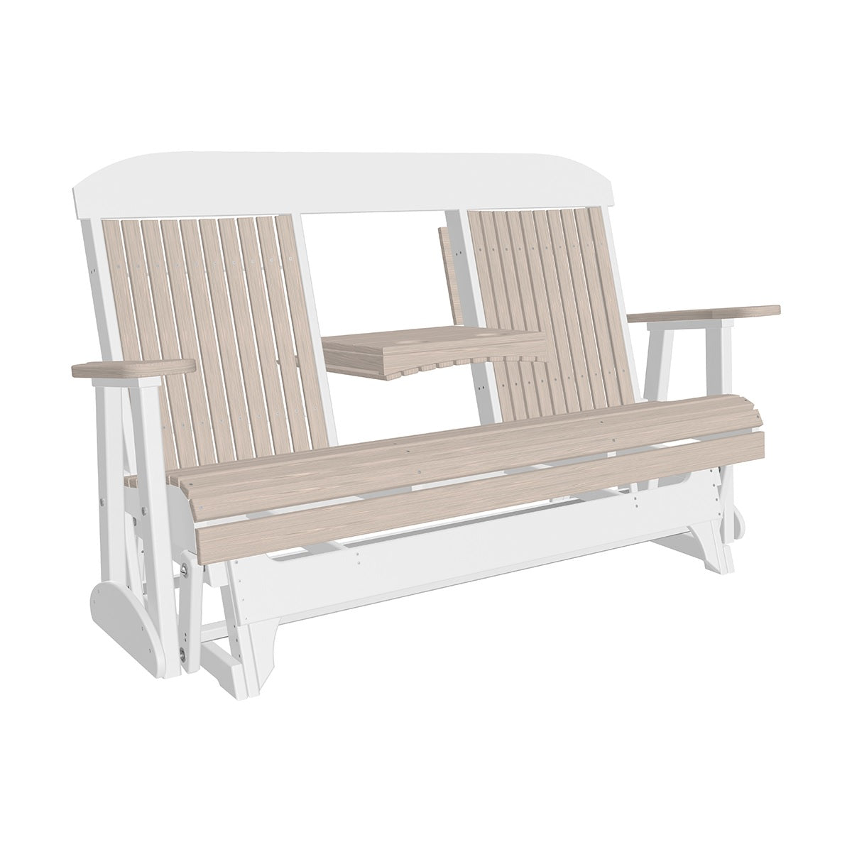 This is the Birch and White colored classic glider bench on a white background.