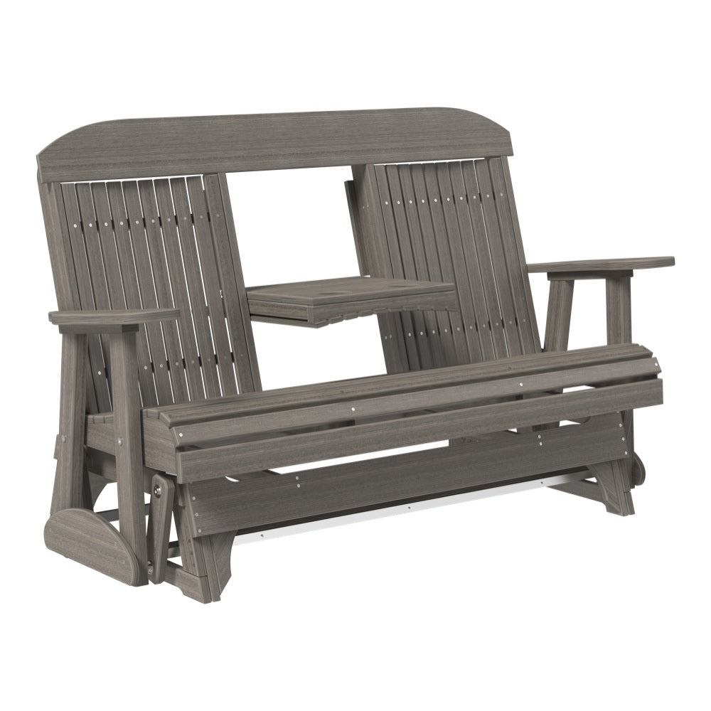 This is the Coastal Gray colored classic glider bench on a white background.