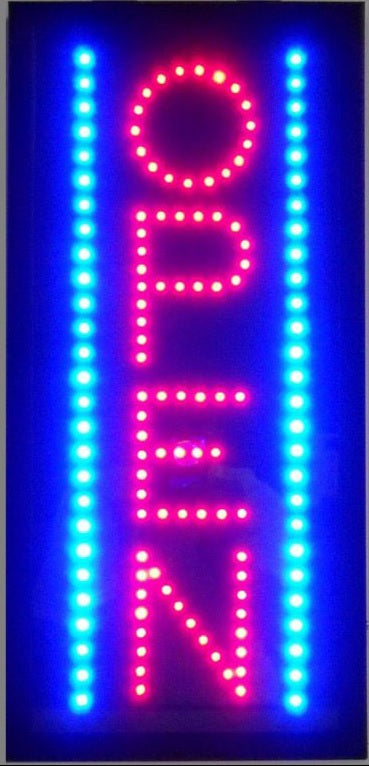 Neonetics Open Vertical LED Sign