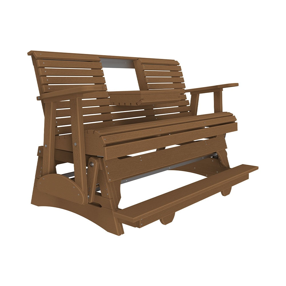 This is the Antique Mahogany colored glider bench on a white background.