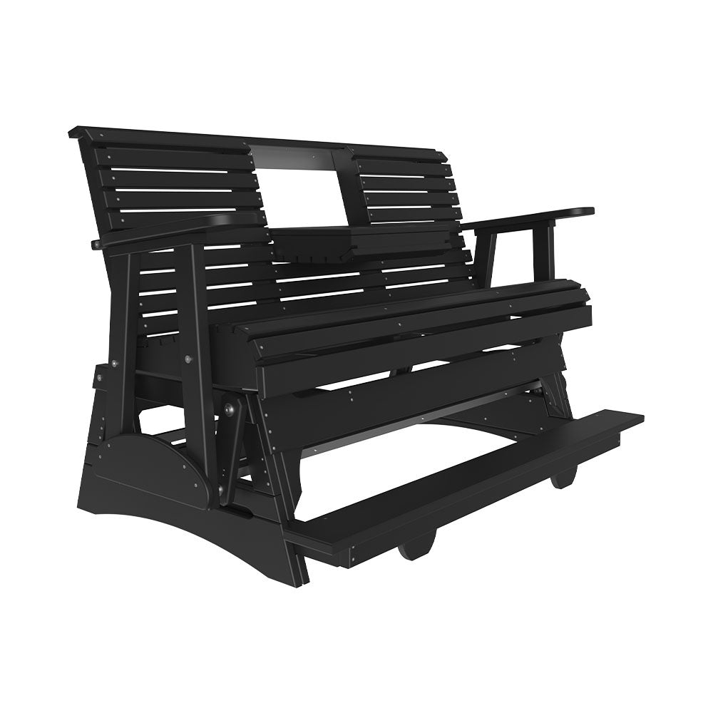 This is the Black colored glider bench on a white background.