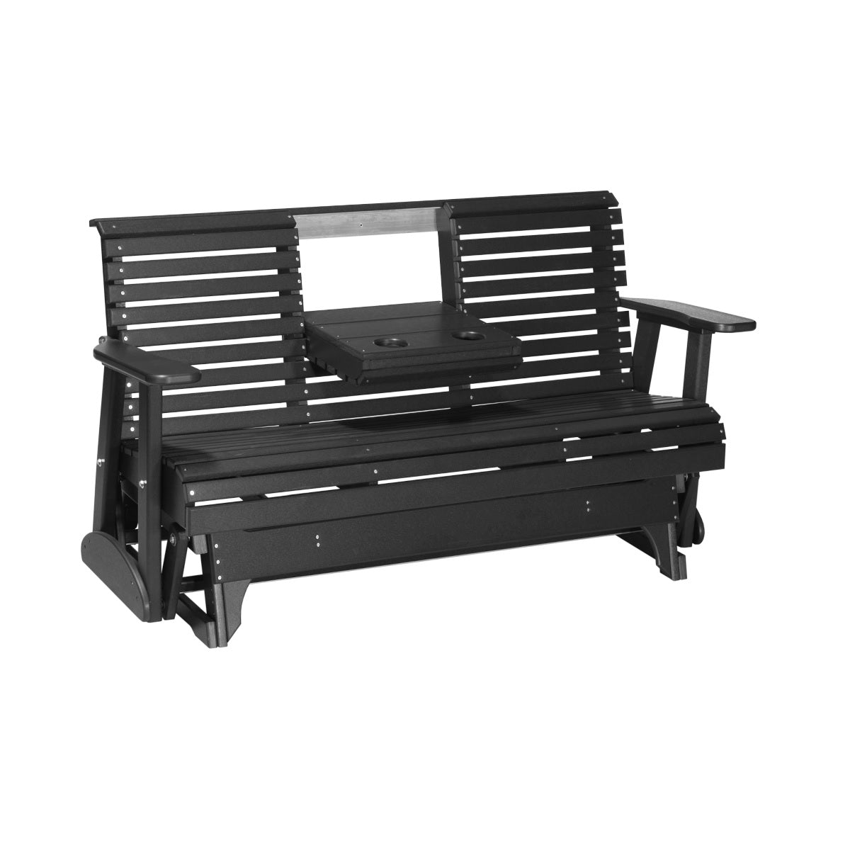 This is the Black colored glider bench on a white background.