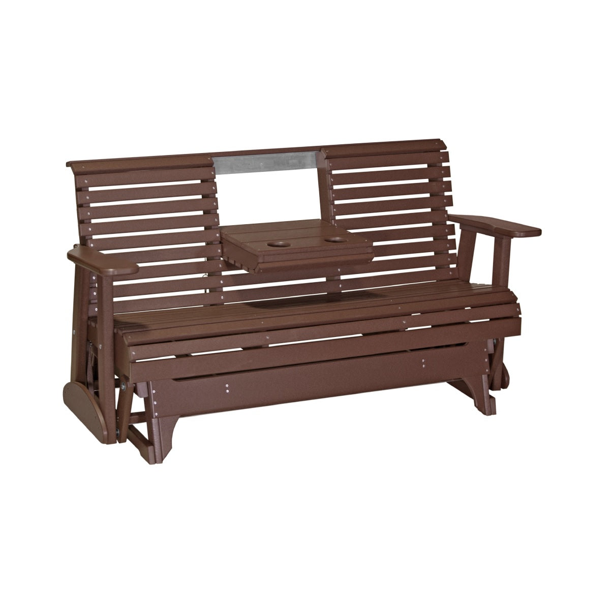 This is the Chestnut Brown colored glider bench on a white background.
