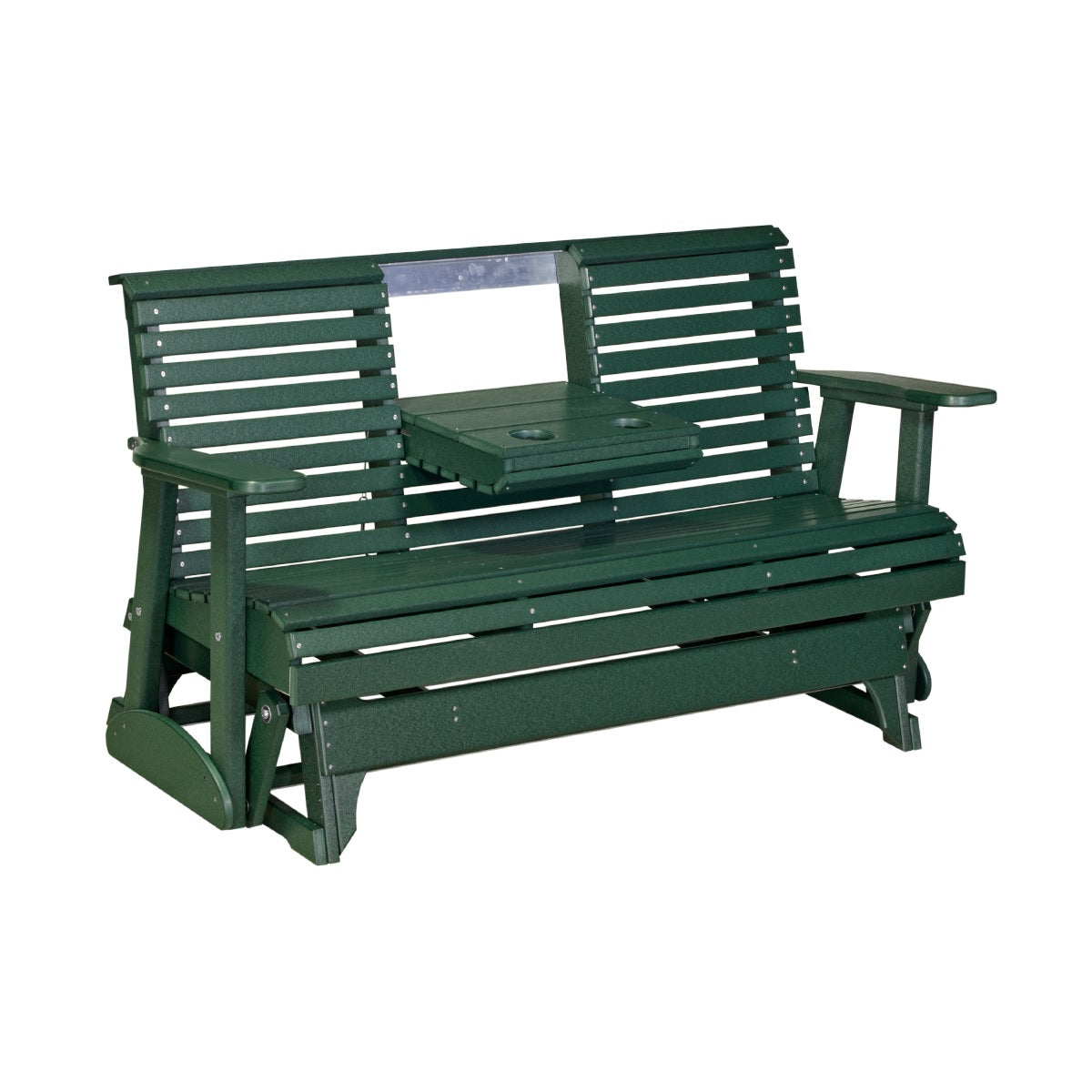 This is the Green colored glider bench on a white background.