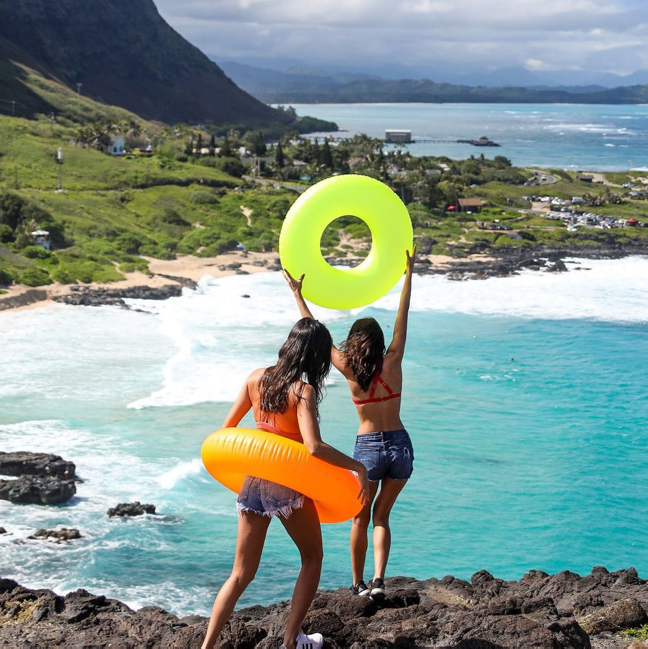 Neon colored inner tubes.