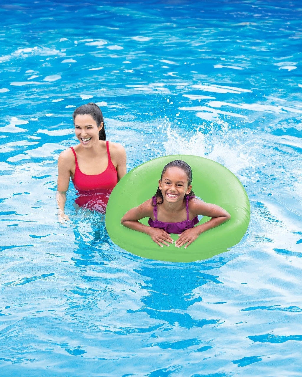 Neon green inner tube.