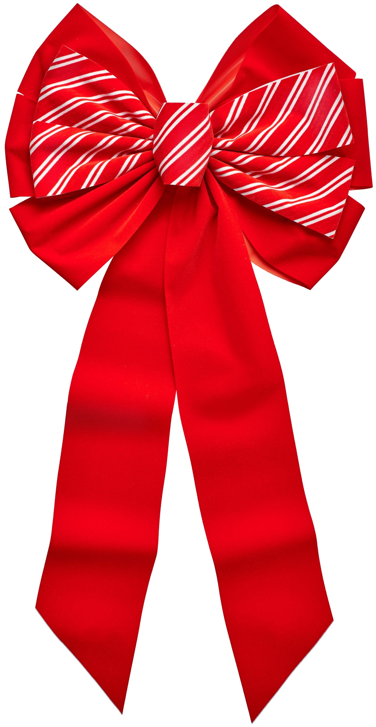 11-Loop Red Velvet Candy Cane Bow